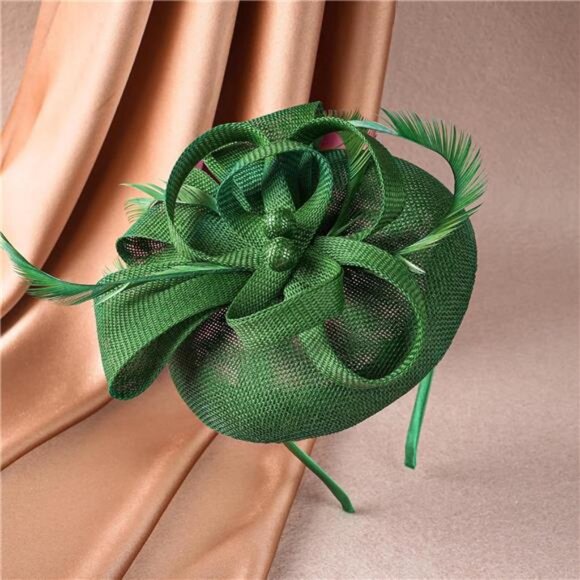 Derby Hat - Classic Victoria Kentucky Fascinator Green - Picture 4 of 6